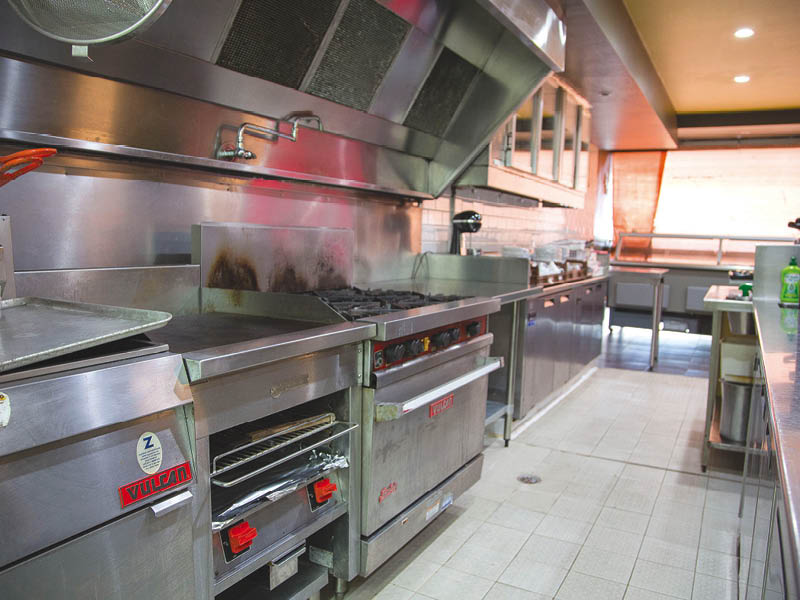 Commercial kitchen with full extraction canopy