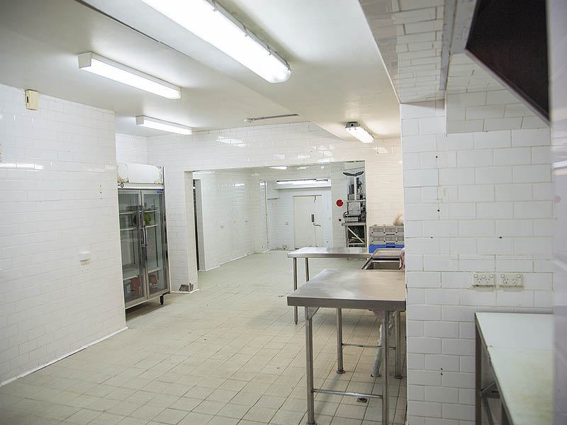 Stainless steel preparation area